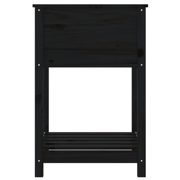vidaXL plantekasse med hylde 54x54x81 cm massivt fyrretræ sort