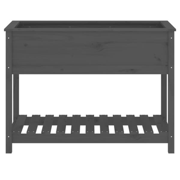vidaXL Plantekasse med hylle svart 111,5x54x81 cm heltre furu