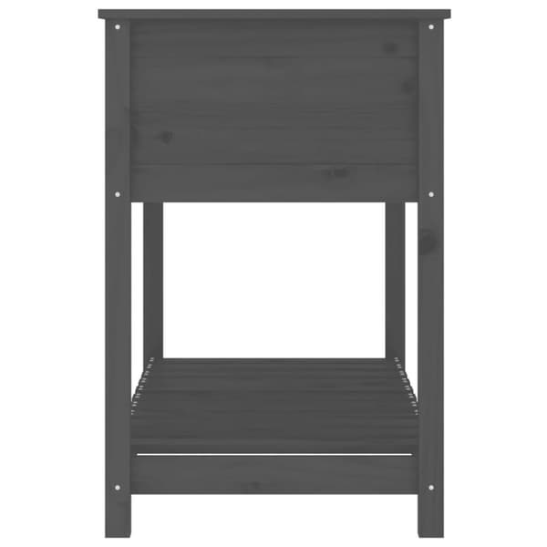 vidaXL Plantekasse med hylle svart 111,5x54x81 cm heltre furu