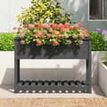 Miniatyrbilde 2 av 9: vidaXL Plantekasse med hylle svart 111,5x54x81 cm heltre furu