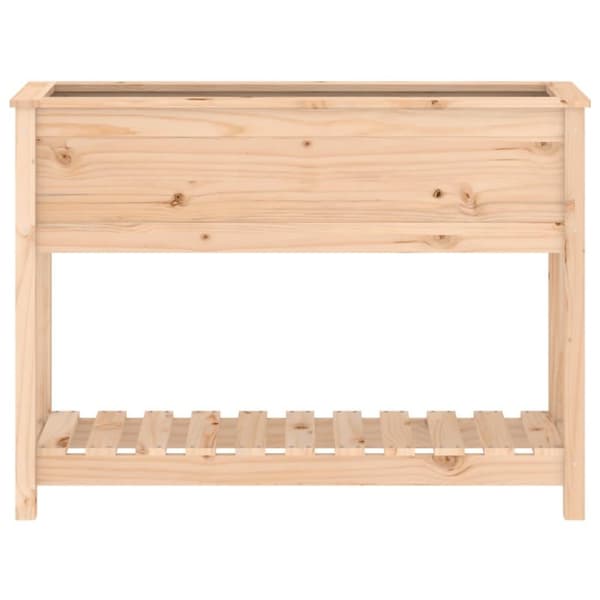 vidaXL Plantekasse med hylle 111,5x34,5x81 cm heltre furu