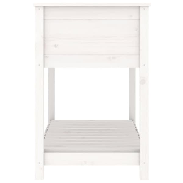 vidaXL Plantekasse med hylle hvit 111,5x54x81 cm heltre furu