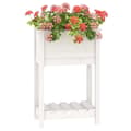 Miniatyrbilde 3 av 9: vidaXL Plantekasse med hylle hvid 54x34,5x81 cm heltre furu