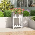 Miniatyrbilde 9 av 9: vidaXL Plantekasse med hylle hvid 54x34,5x81 cm heltre furu