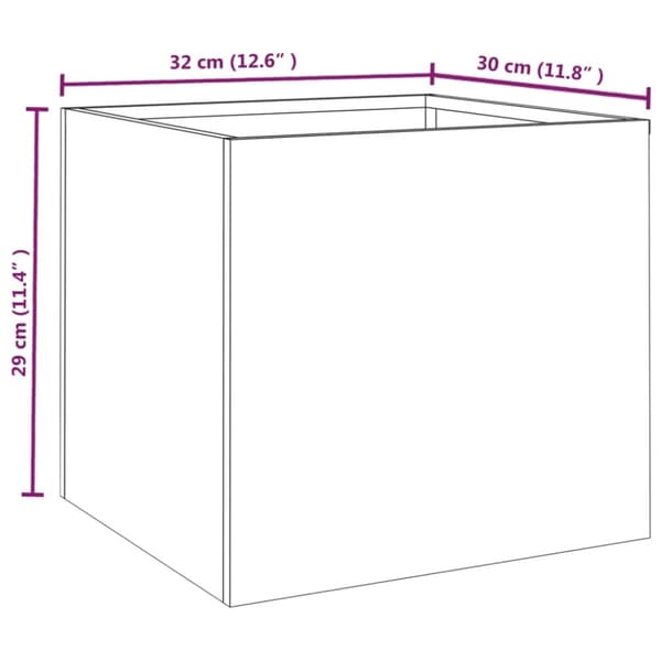 vidaXL Kukkalaatikot 2 kpl 32x30x29 cm Corten teräs