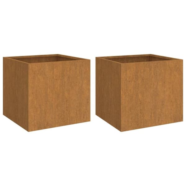 vidaXL Kukkalaatikot 2 kpl 32x30x29 cm Corten teräs