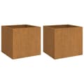 Pikkukuva 1 / 11: vidaXL Kukkalaatikot 2 kpl 32x30x29 cm Corten teräs