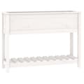 Miniatyrbillede 1 af 9: vidaXL plantekasse med hylde 111,5x34,5x81 cm massivt fyrretræ hvid