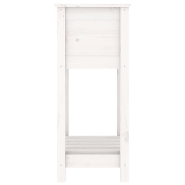 vidaXL plantekasse med hylde 54x34,5x81 cm massivt fyrretræ hvid
