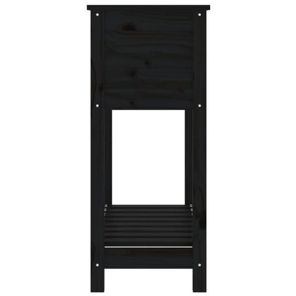 vidaXL plantekasse med hylde 82,5x34,5x81 cm massivt fyrretræ sort