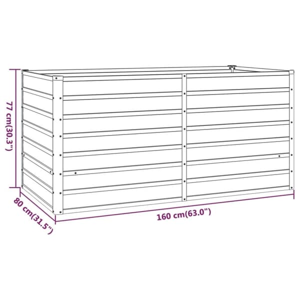 vidaXL højbed 160x80x77 cm cortenstål rustfarvet