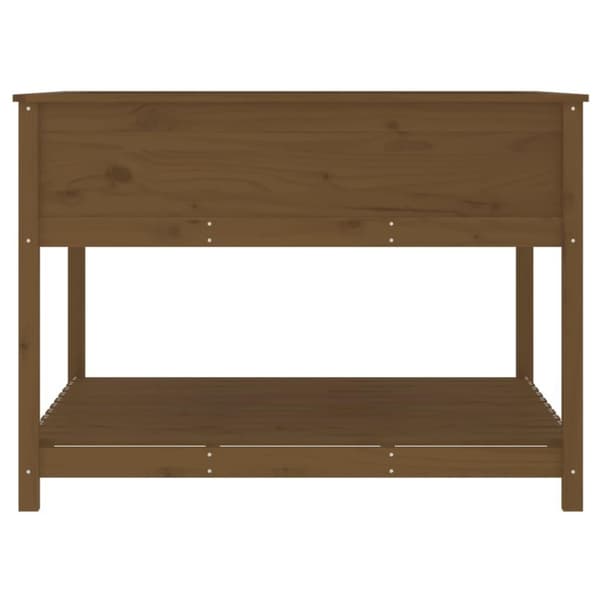 vidaXL Odlingslåda med hylla honungsbrun 111,5x111,5x81 cm massiv furu
