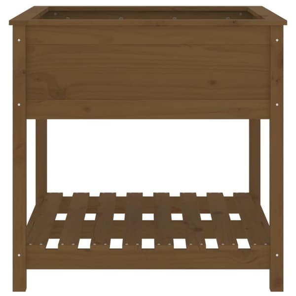 vidaXL Odlingslåda med hylla honungsbrun 82,5x82,5x81 cm massiv furu