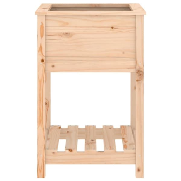 vidaXL Odlingslåda med hylla 54x54x81 cm massiv furu