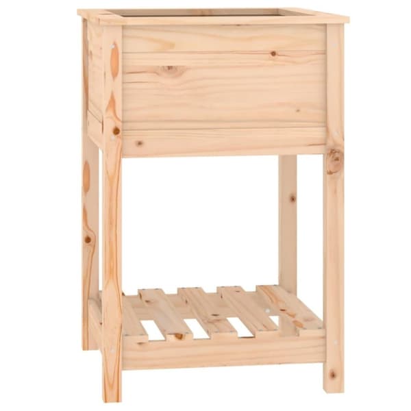 vidaXL Odlingslåda med hylla 54x54x81 cm massiv furu