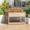 Miniatyrbilde 9 av 9: vidaXL Plantekasse med hylle 111,5x111,5x81 cm heltre furu