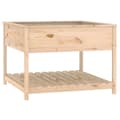 Miniatyrbilde 1 av 9: vidaXL Plantekasse med hylle 111,5x111,5x81 cm heltre furu