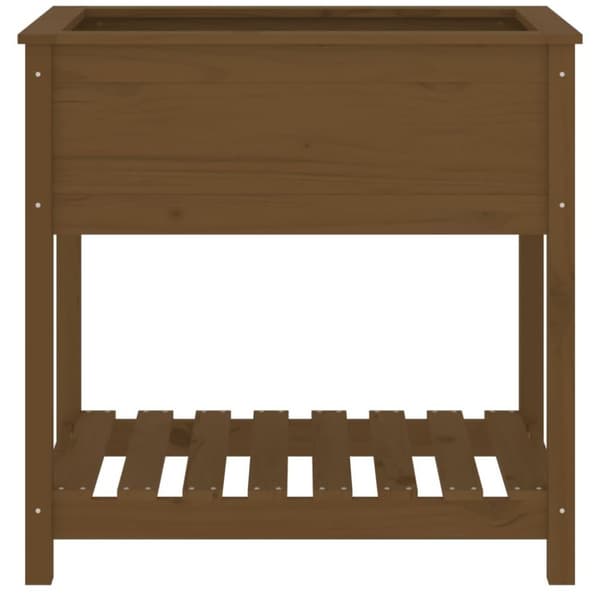 vidaXL Plantekasse med hylle honningbrun 82,5x54x81 cm heltre furu