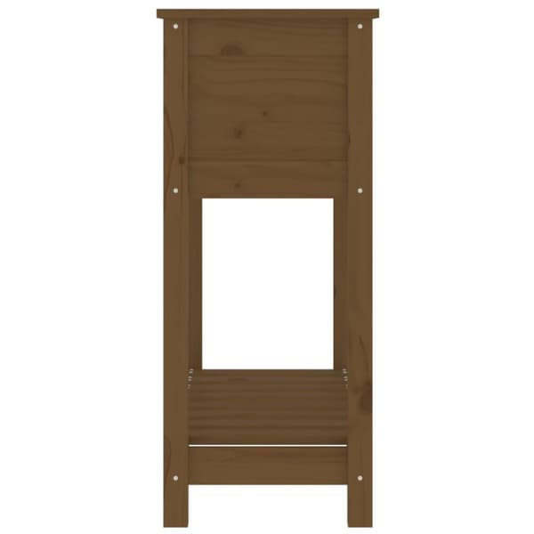 vidaXL Plantekasse med hylle honningbrun 82,5x34,5x81 cm heltre furu