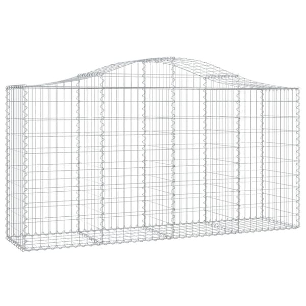 vidaXL buet gabionkurv 200x50x100/120 cm galvaniseret jern