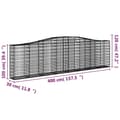 Miniatyrbillede 5 af 5: vidaXL buet gabionkurv 400x30x100/120 cm galvaniseret jern