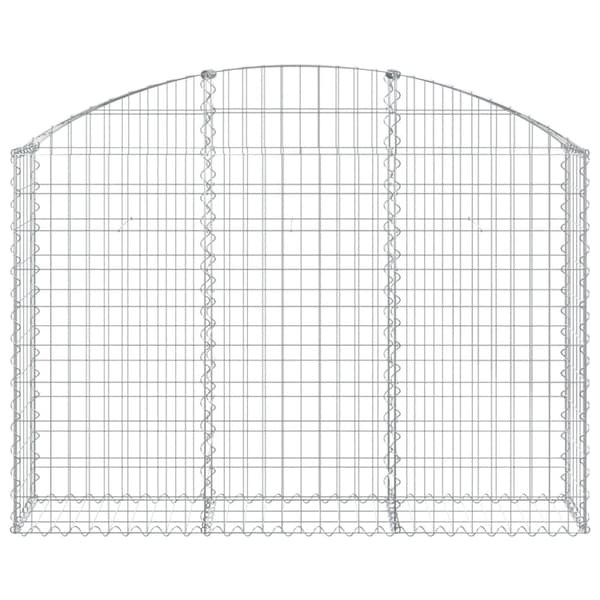 vidaXL Kaareva kivikori 150x30x100/120 cm galvanoitu rauta