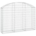Pikkukuva 2 / 5: vidaXL Kaareva kivikori 150x30x100/120 cm galvanoitu rauta