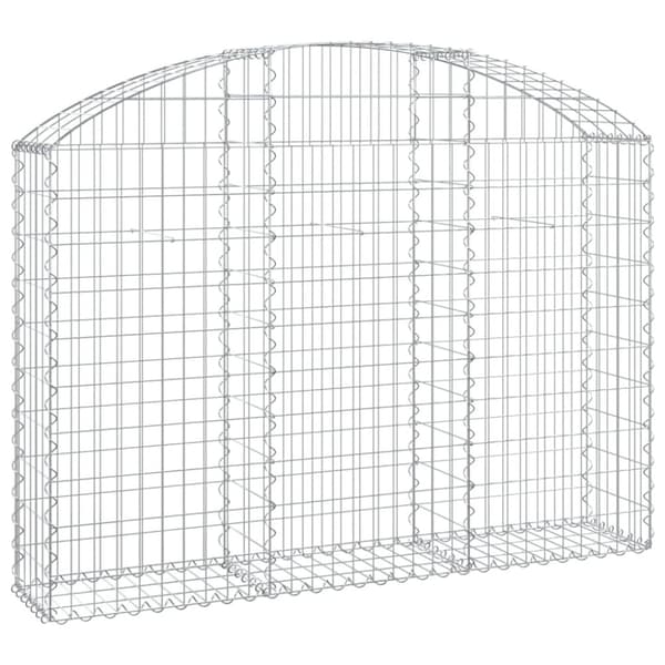 vidaXL Kaareva kivikori 150x30x100/120 cm galvanoitu rauta