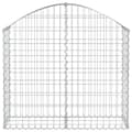 Miniatyrbillede 3 af 5: vidaXL buet gabionkurv 100x30x80/100 cm galvaniseret jern