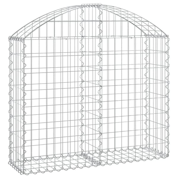 vidaXL buet gabionkurv 100x30x80/100 cm galvaniseret jern