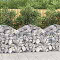 Miniatyrbillede 1 af 5: vidaXL buet gabionkurv 100x30x80/100 cm galvaniseret jern
