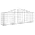 Miniatyrbillede 2 af 5: vidaXL buet gabionkurv 200x30x60/80 cm galvaniseret jern