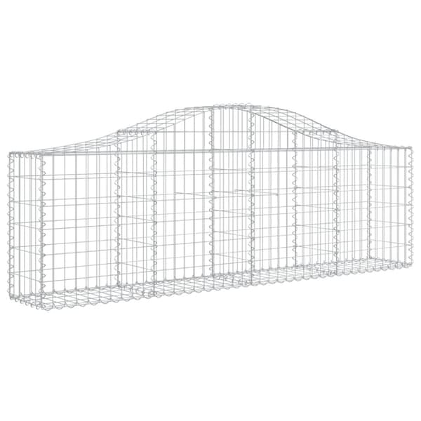 vidaXL buet gabionkurv 200x30x60/80 cm galvaniseret jern