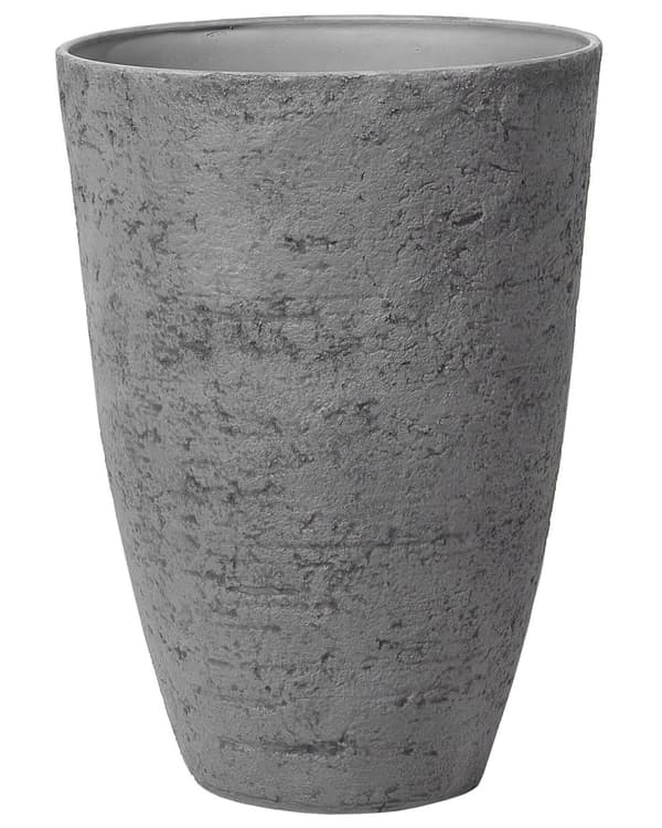 Havekrukker Grå Stenblanding Glasfiber 51 x 51 x 71 cm Store Runde Udendørs Frostsikre Krukker med Huller Design til Haven Krukkesæt