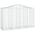 Miniatyrbilde 3 av 6: vidaXL Gabionkurver buede 4 stk 200x50x120/140 cm galvanisert jern
