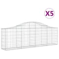 Miniatyrbilde 2 av 6: vidaXL Gabionkurver buede 5 stk 200x30x60/80 cm galvanisert jern