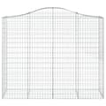 Miniatyrbilde 4 av 6: vidaXL Gabionkurver buede 2 stk 200x50x160/180 cm galvanisert jern