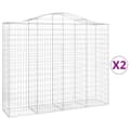 Miniatyrbilde 2 av 6: vidaXL Gabionkurver buede 2 stk 200x50x160/180 cm galvanisert jern