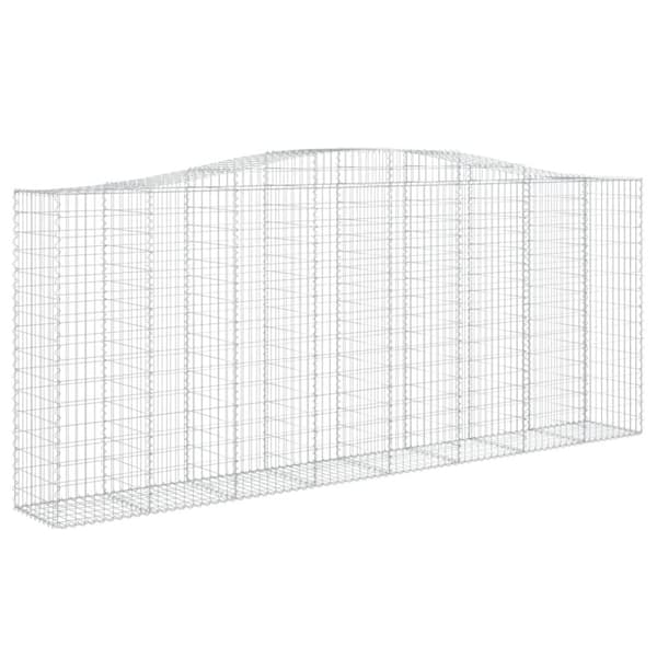 vidaXL Kaareva kivikori 400x50x160/180 cm galvanoitu rauta