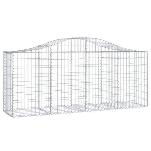 vidaXL buede gabionkurve 10 stk. 200x50x80/100 cm galvaniseret jern