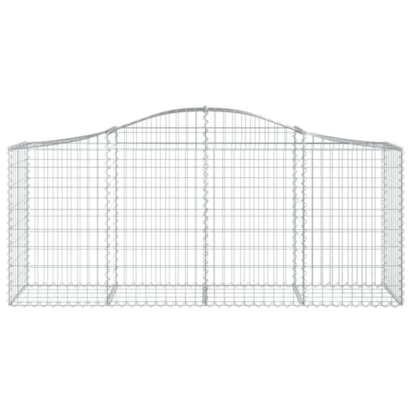 vidaXL buede gabionkurve 10 stk. 200x50x80/100 cm galvaniseret jern