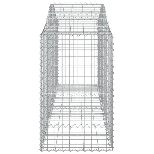 vidaXL buede gabionkurve 10 stk. 200x50x80/100 cm galvaniseret jern
