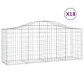 Miniatyrbillede 2 af 6: vidaXL buede gabionkurve 18 stk. 200x50x80/100 cm galvaniseret jern