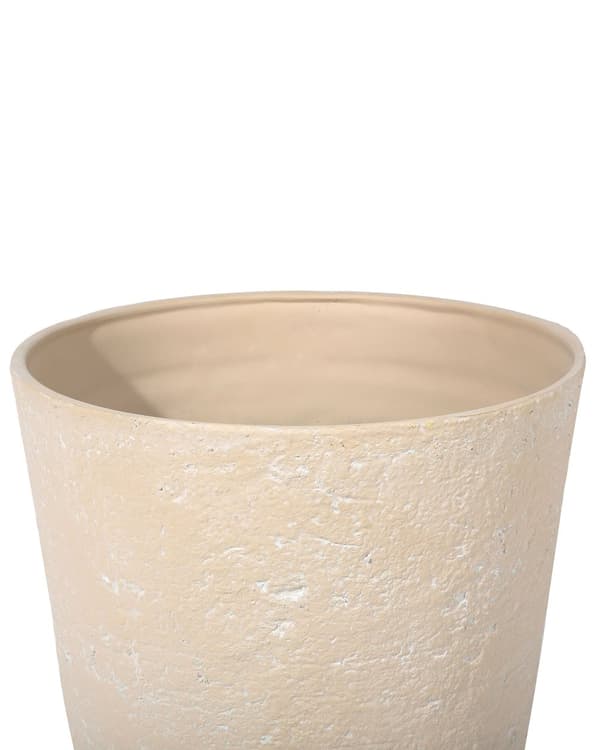 Kukkaruukku beige 43 x 60 x 43 cm kiviseos lasikuitu polyhartsi pyöreä säänkestävä