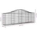 Miniatyrbilde 6 av 6: vidaXL Gabionkurver buede 2 stk 200x30x60/80 cm galvanisert jern