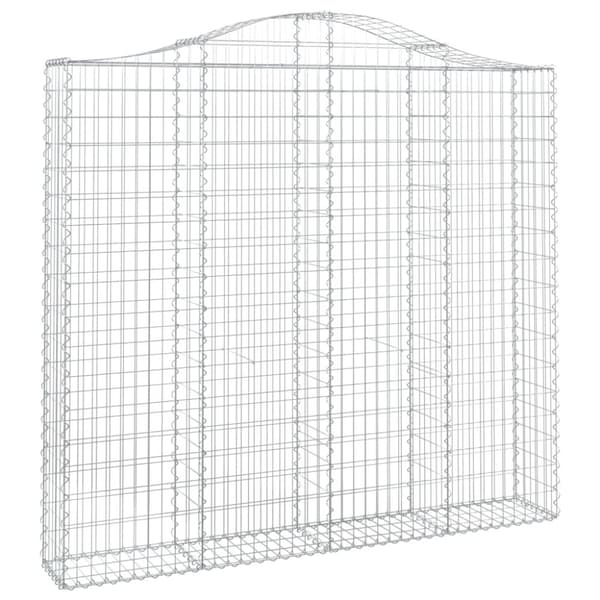 vidaXL Gabioner bågformade 9 st 200x30x180/200 cm galvaniserat järn