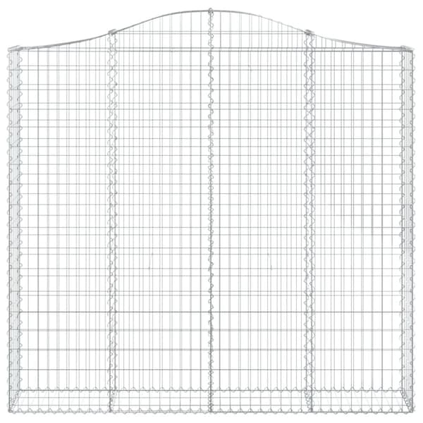 vidaXL Gabioner bågformade 9 st 200x30x180/200 cm galvaniserat järn