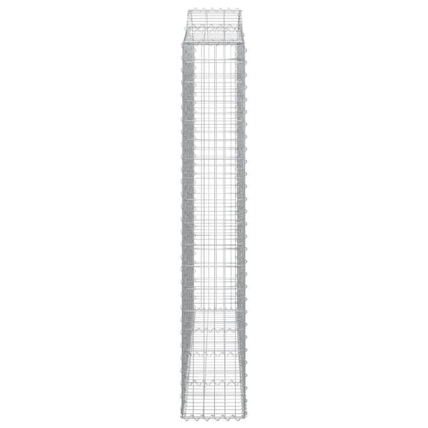 vidaXL Gabioner bågformade 9 st 200x30x180/200 cm galvaniserat järn