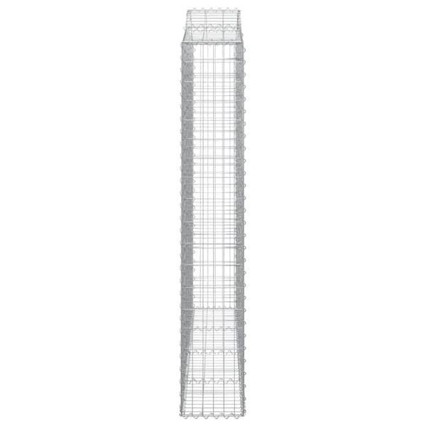 vidaXL Gabionkurver buede 6 stk 200x30x180/200 cm galvanisert jern