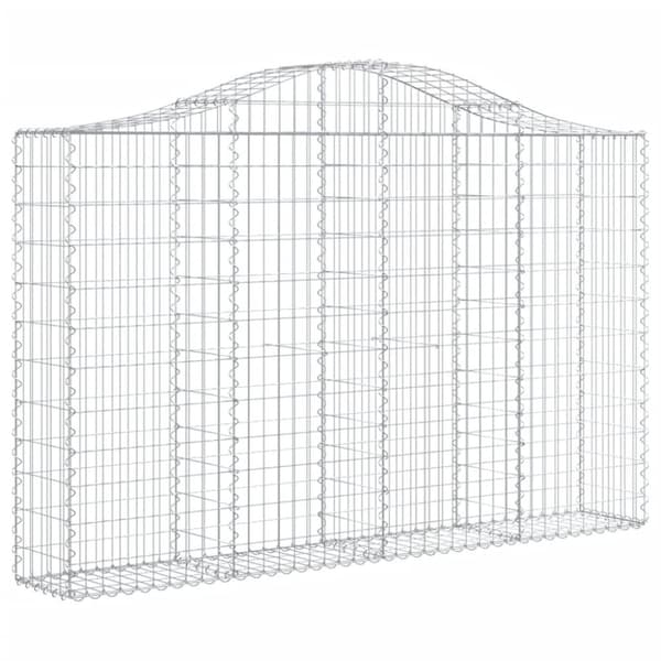 vidaXL Gabioner bågformade 12 st 200x30x120/140 cm galvaniserat järn